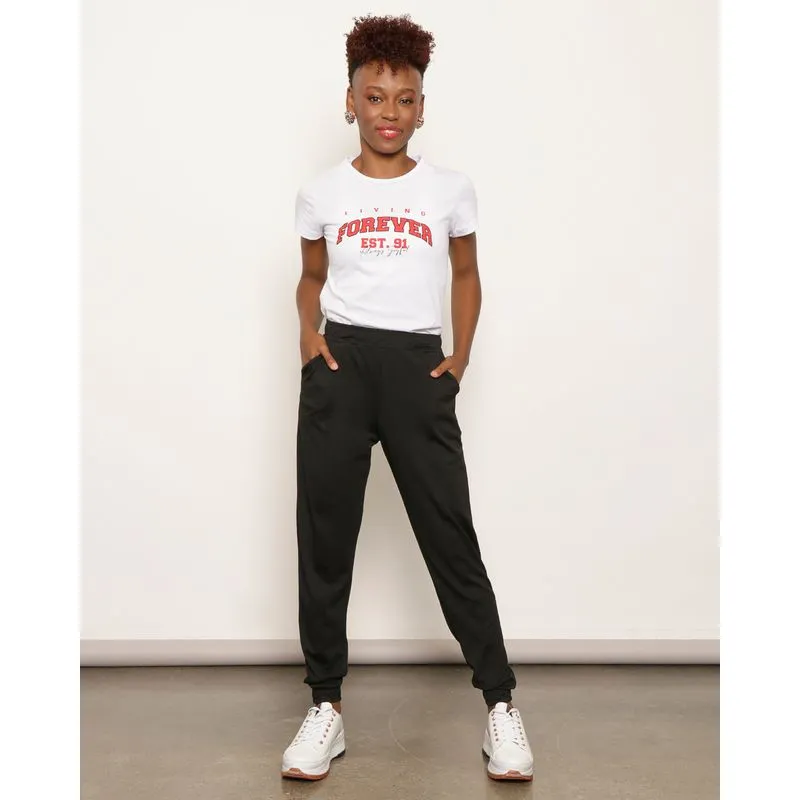 Calça Feminina Jogger Malha Texturizada Preta GG