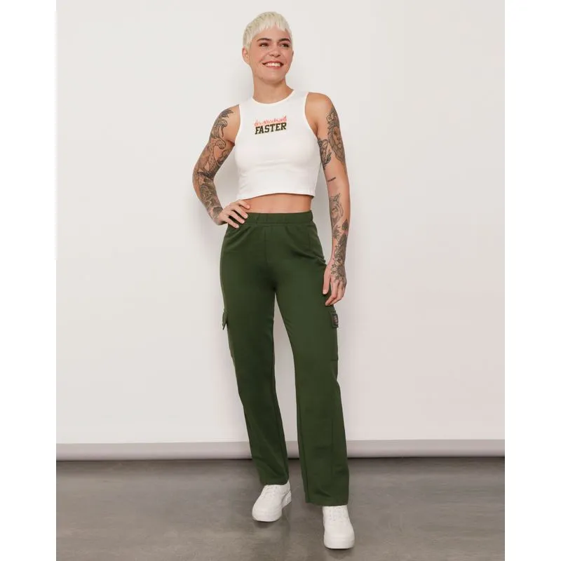 Calça Moletom Feminina Reta Verde G