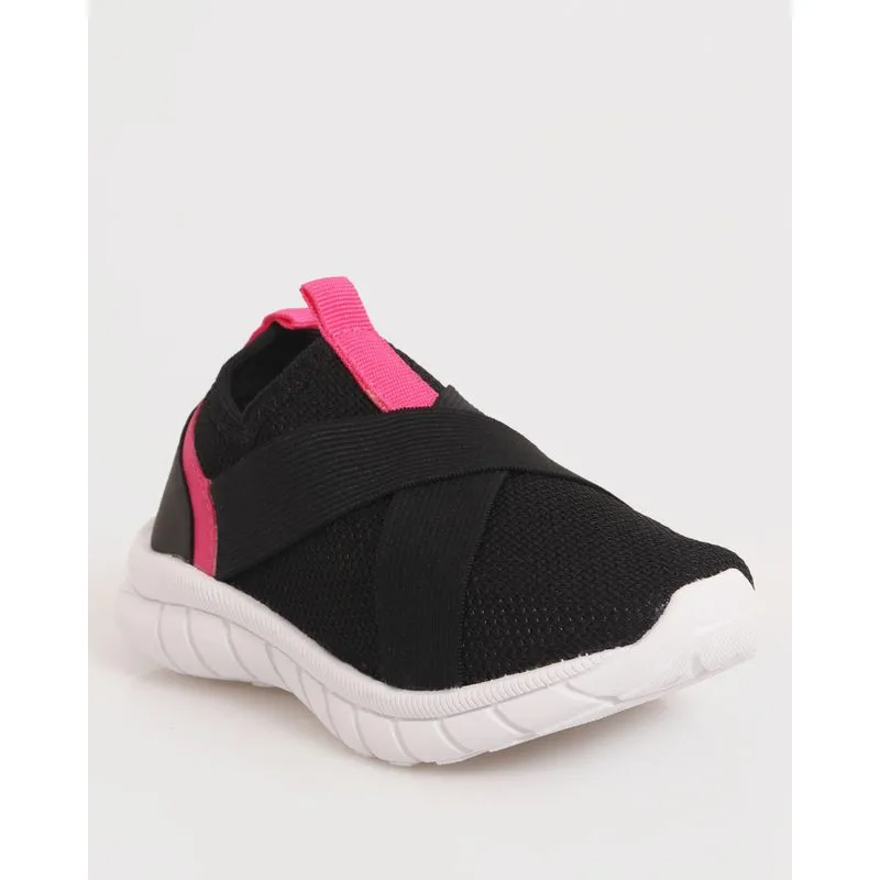 Tênis Infantil Com Elástico Knit Preto 30