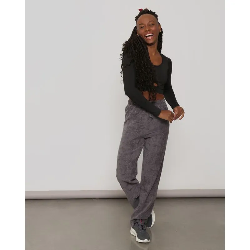 Calça Fitness Feminina Plush Reta Cinza GG