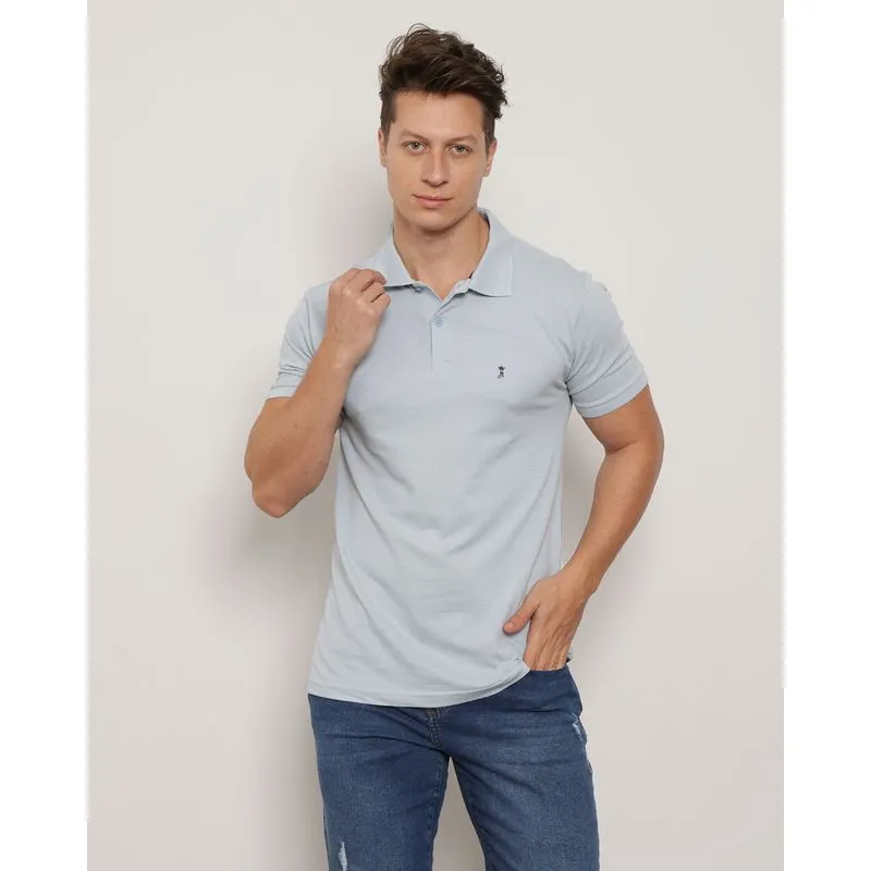 Polo Masculina Piquet Manga Curta Azul M