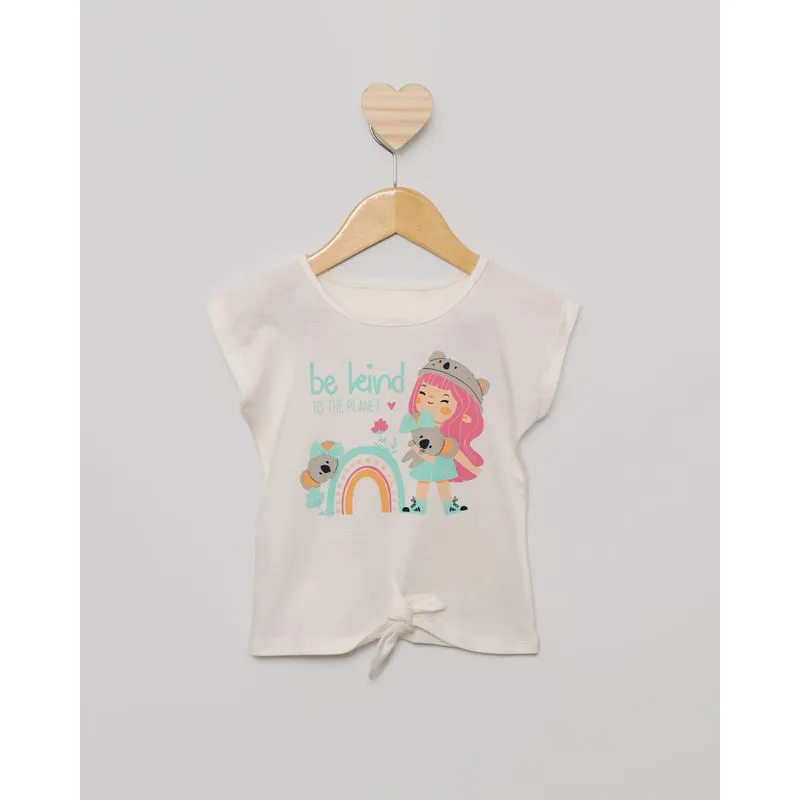 Blusa Bebê Manga Curta Com Nozinho Off White 3