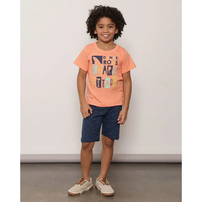 Conjunto Infantil Moletinho Curto Laranja 6