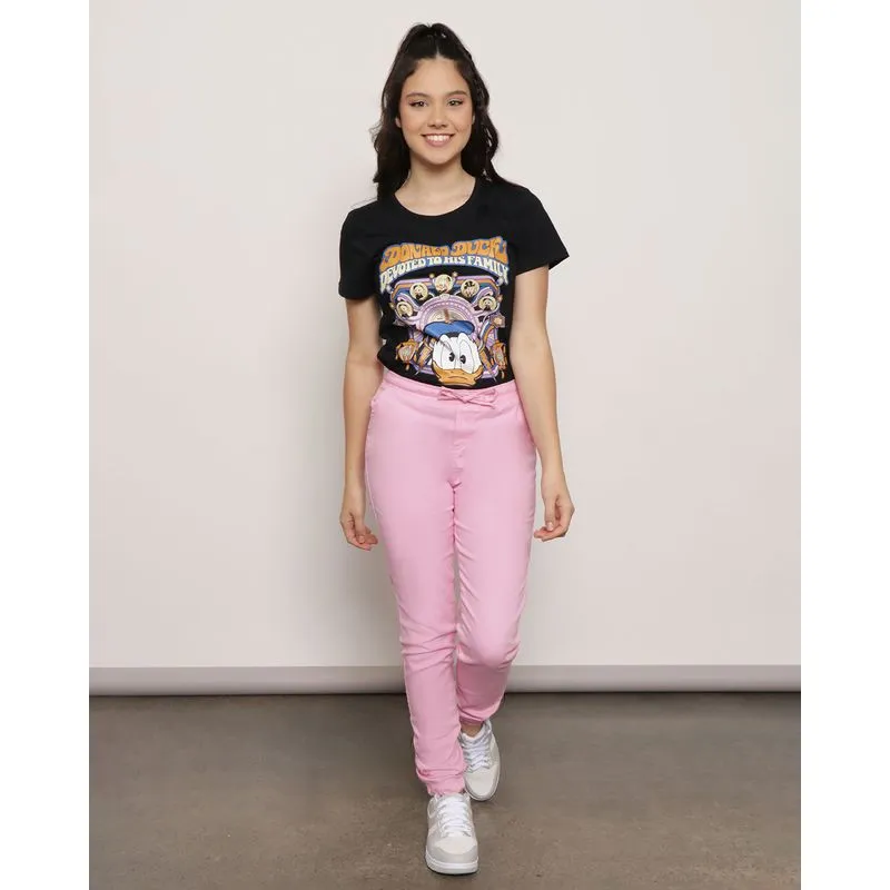 Calça Sarja Juvenil Jogger Bolso Rosa 10