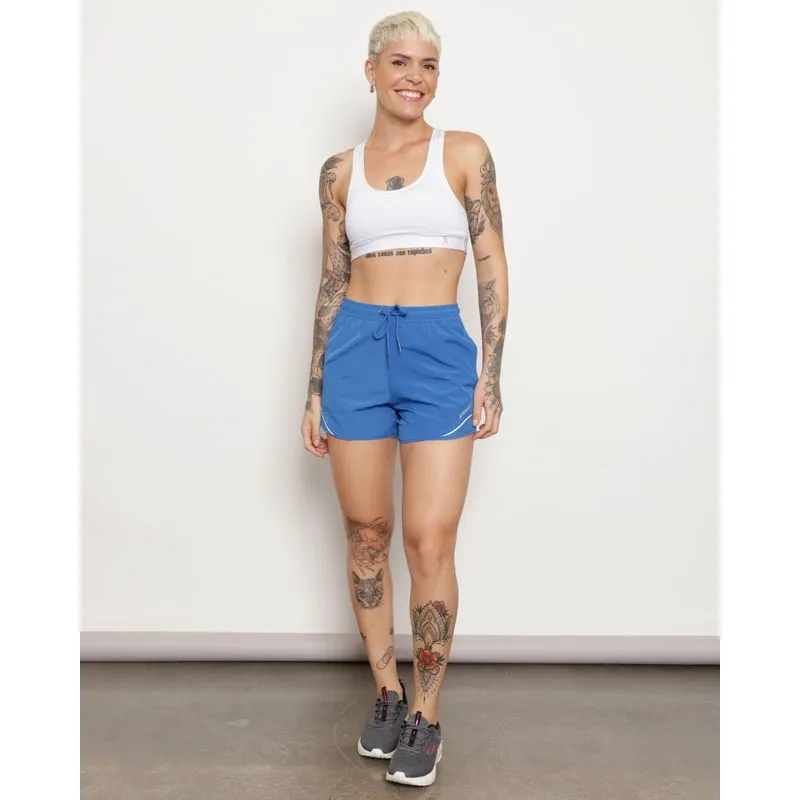 Short Feminino Fitness Fitter com Friso Refletivo Azul P