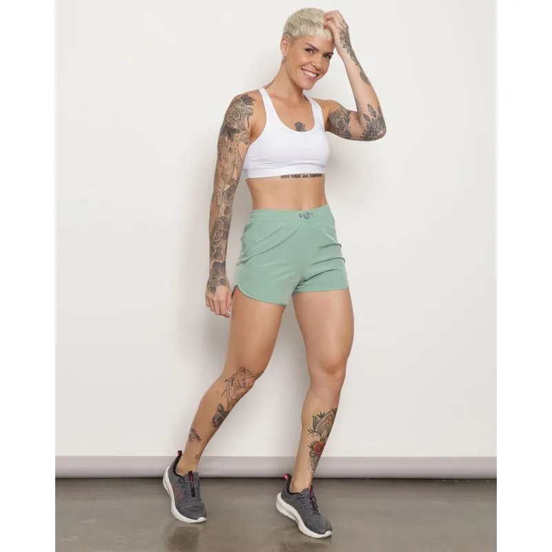 Short Feminino Boxer Fitness Fitter Bolso Invisível Verde G