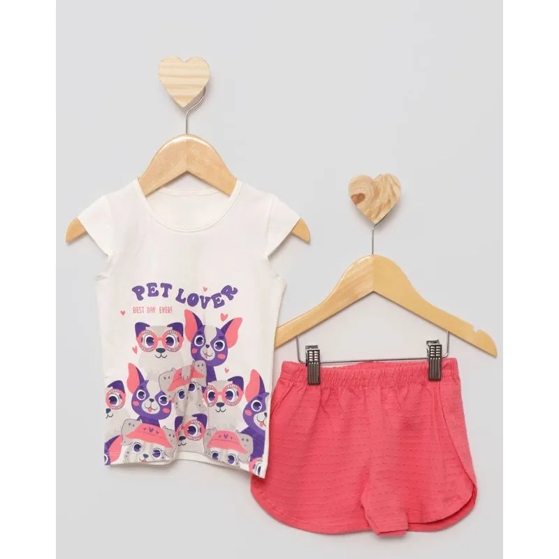 Conjunto Bebê Manga Curta Off White 2