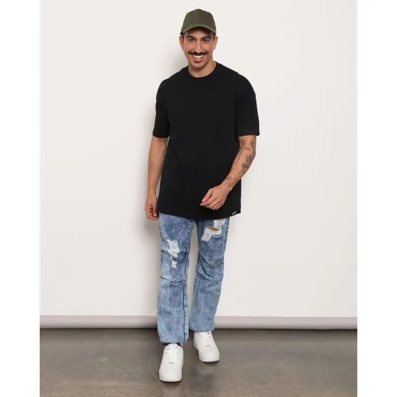Calça Jeans Masculina Vizzy Parachute Com Destroyed Azul 40