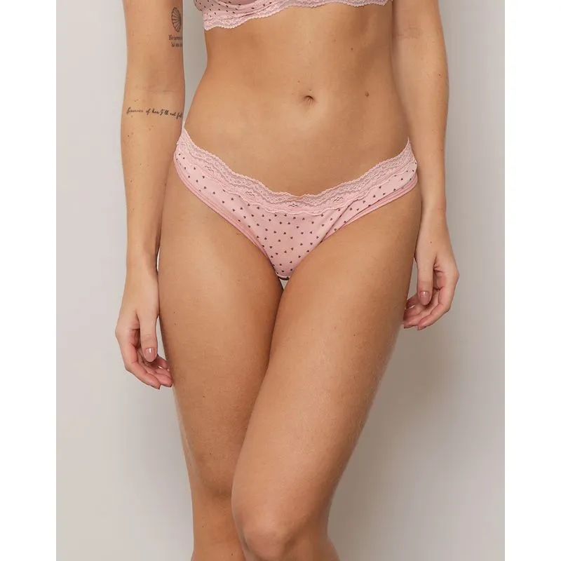 Calcinha Feminina Biquíni Tule Estampado Rosa GG