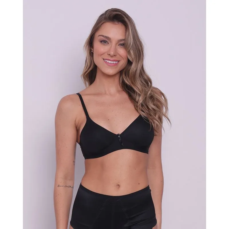 Sutiã DelRio Feminino Base Sem Bojo Preto 48
