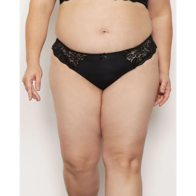 Calcinha Plus Size Feminina Biquíni Renda Preta UN