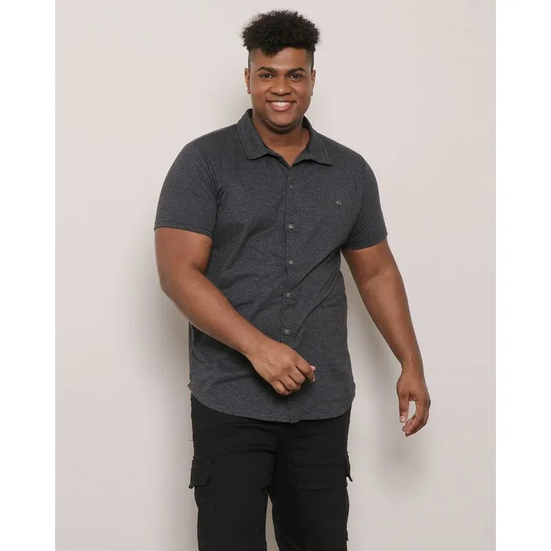 Camisa Plus Size Masculina Listrada Preta G2