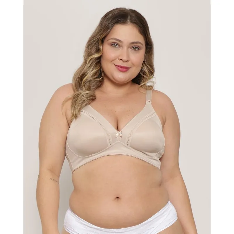 Sutiã Plus Size Feminino DelRio Base Sem Bojo Sustentação Bege 50