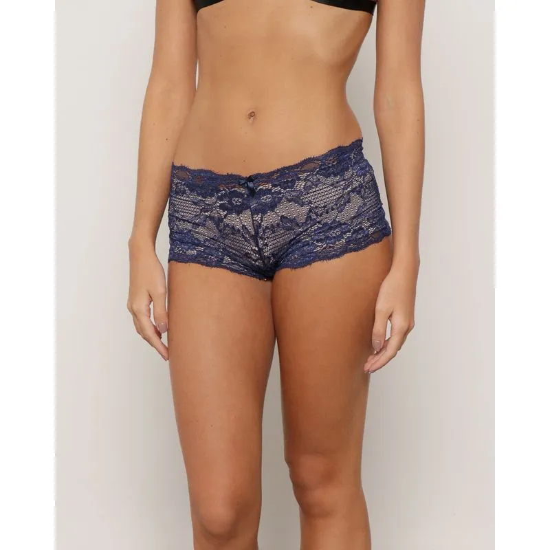 Calcinha Feminina Caleçon Renda Marinho P