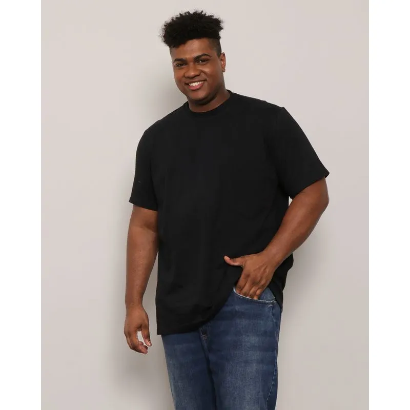 Camiseta Plus Size Masculina Básica Preta G2
