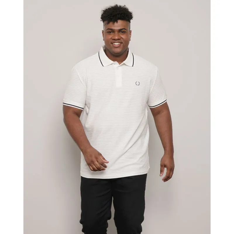 Polo Plus Size Masculina texturizada Off White G2