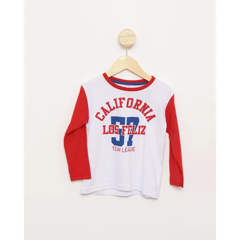 Camiseta Bebê Manga Longa Estampa California Branca 3