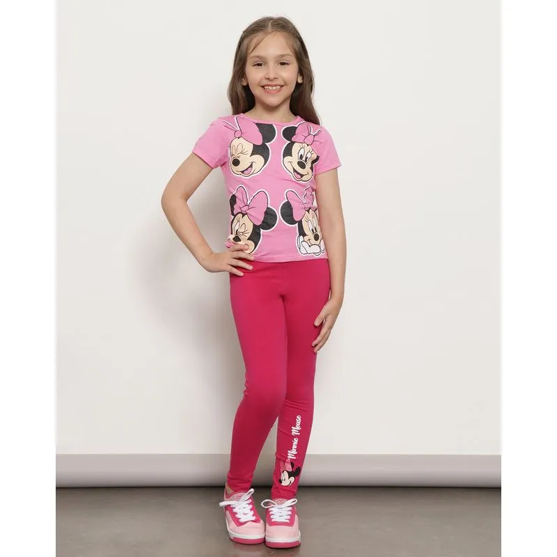 Calça Legging Infantil Disney Minnie Rosa 4