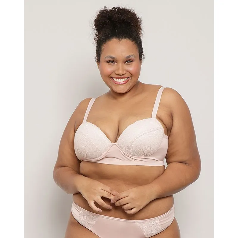 Sutiã Plus Size Feminino Avulso com Bojo Renda Bege 46