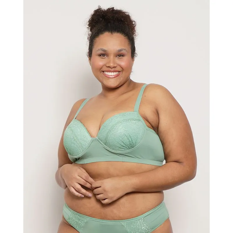 Sutiã Plus Size Feminino Avulso com Bojo Renda Verde 52
