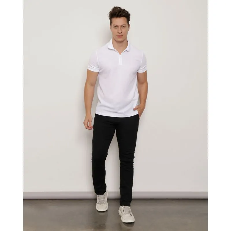 Calça Jeans Masculina Slim Com Bolsos Preta 42