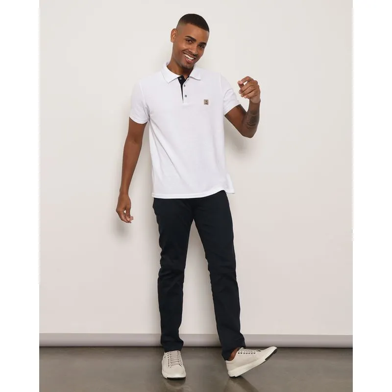 Calça Masculina Sarja Slim Marinho 42