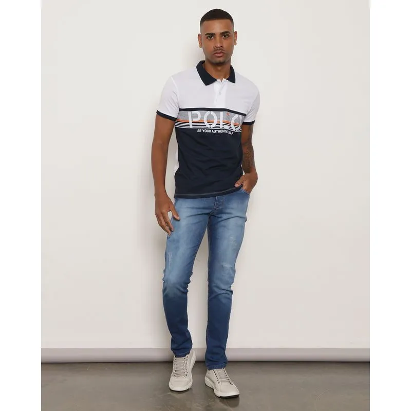 Calça Jeans Masculina Reta Puido Azul 38