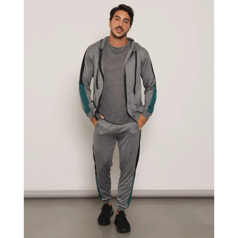 Calça Masculina Esportiva Jogger Mescla Cinza Escuro GG