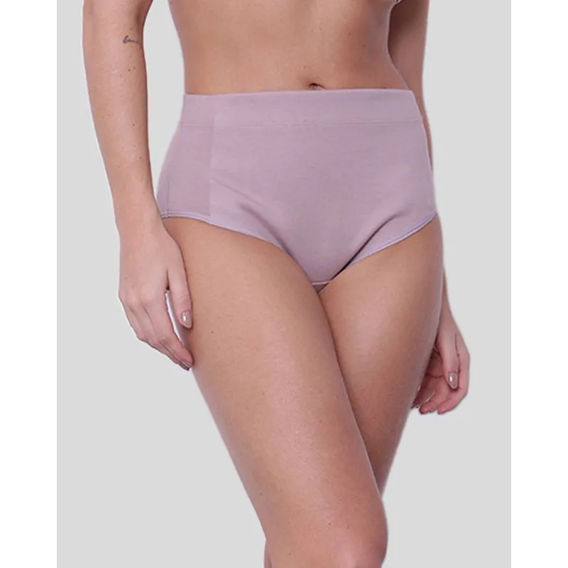 Calcinha Dilady Alta Feminina Avulsa Zero Barriga Algodão Bege Claro M