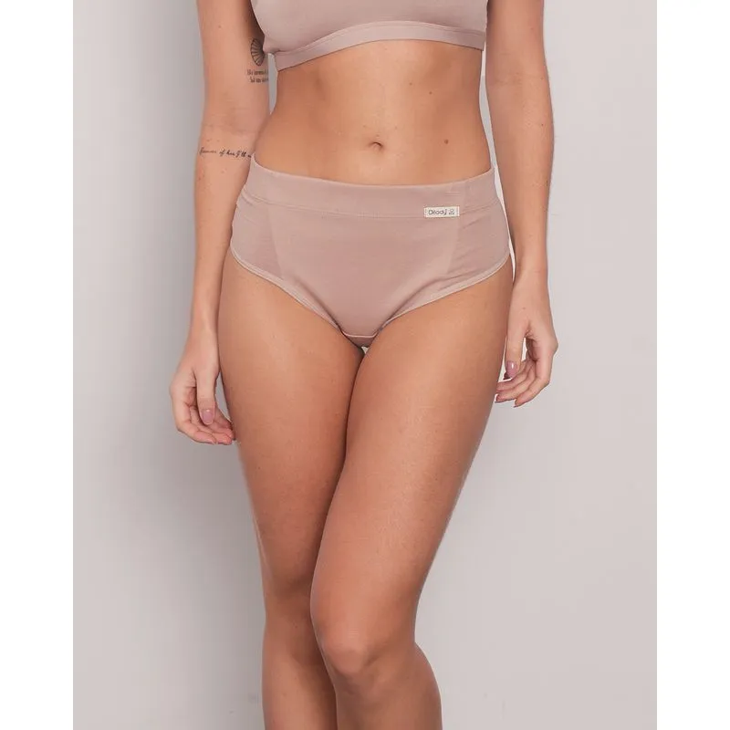 Calcinha Dilady Alta Feminina Zero Barriga Algodão Eco Bege GG