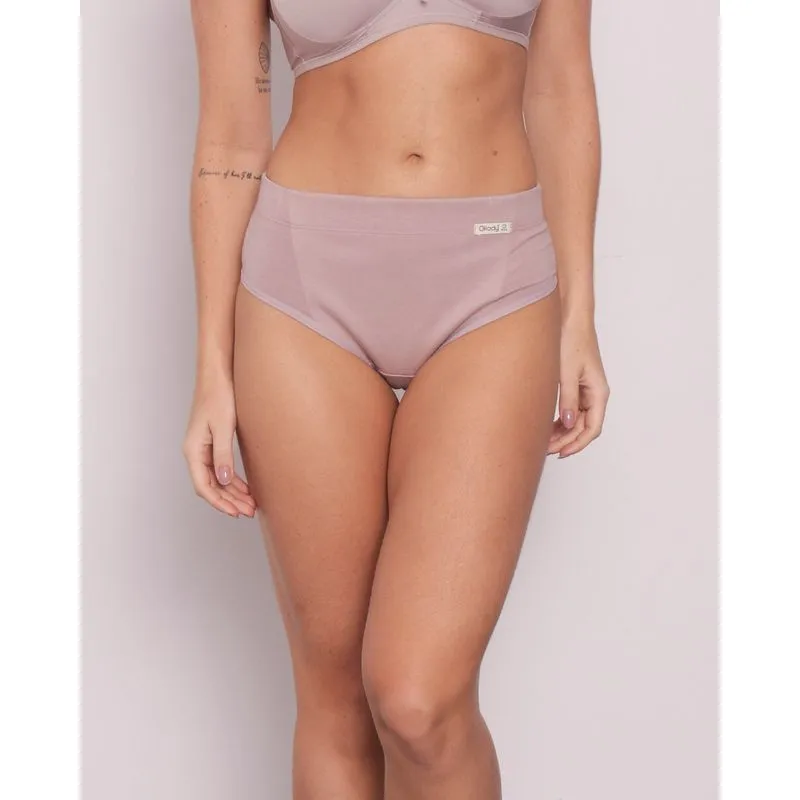 Calcinha Dilady Alta Feminina Zero Barriga Algodão Eco Lilás G