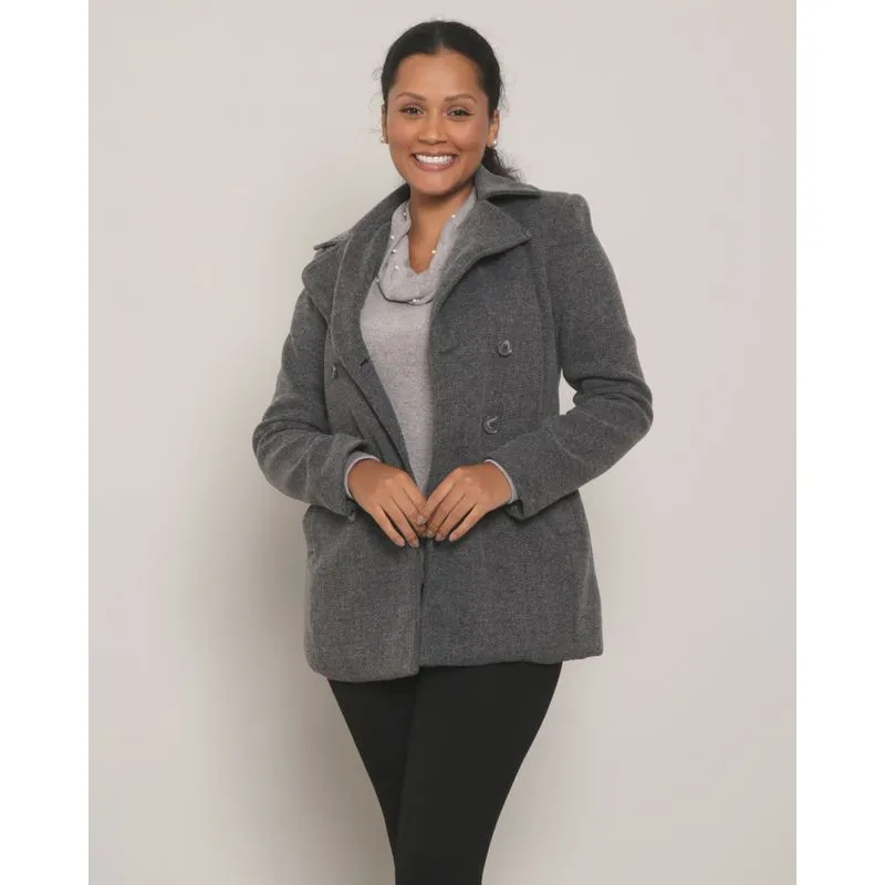 Casaco Feminino Mescla Cinza Escuro G