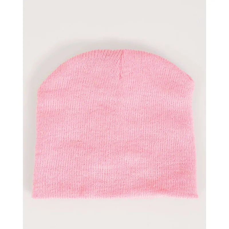 Gorro Duplo Bebê Tricô Rosa UN