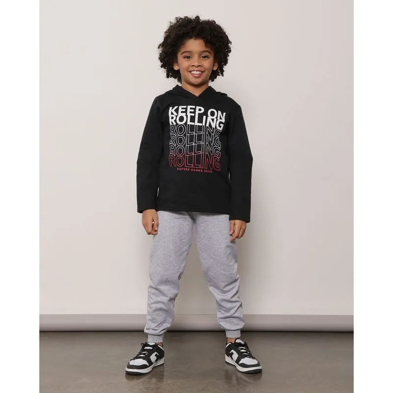 Conjunto Moletom Infantil Com Capuz Preto 8