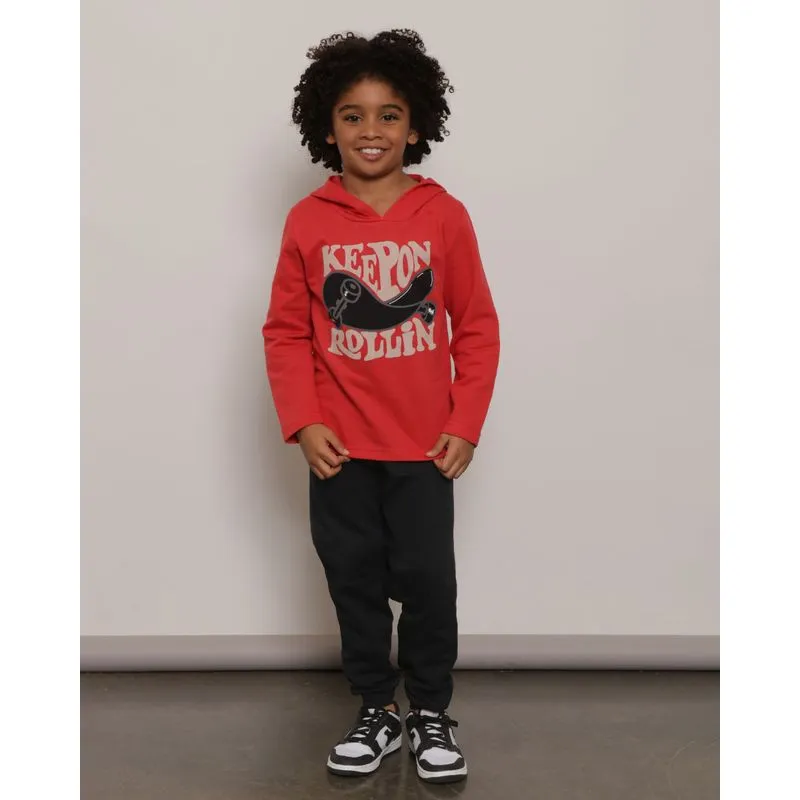 Conjunto Moletom Infantil Estampa Skate Vermelho 8