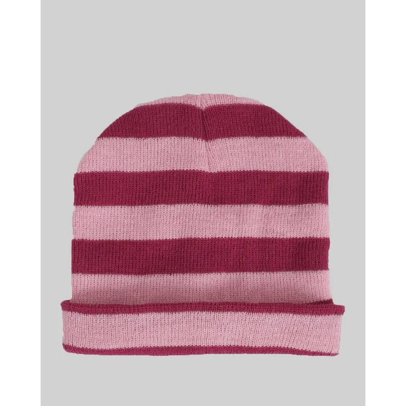 Gorro Infantil Tricô Listrado Rosa UN