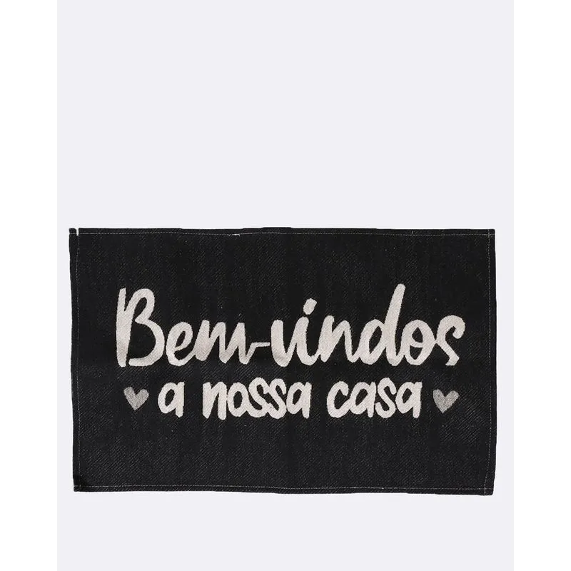 Tapete 40cm x 60cm Estampa Sortida Lar Preto UN