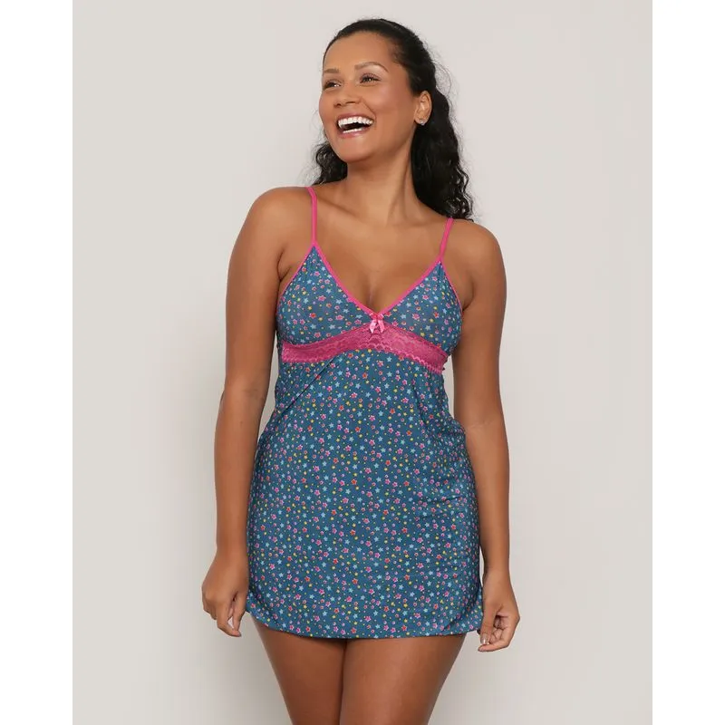 Camisola Feminina Liganete Alcinha Estampada Verde GG