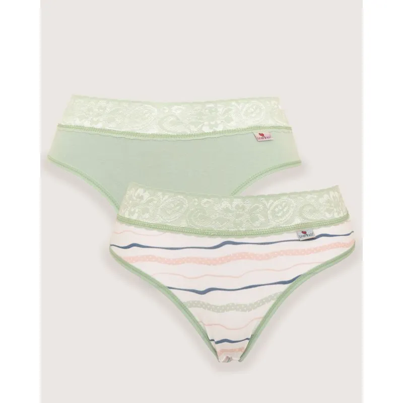 Kit 2 Calcinhas Feminina Biquíni Estampada Cor Sortida G