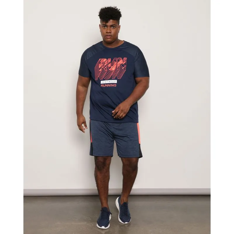 Bermuda Plus Size Masculino Esportiva Recortes Marinho G3