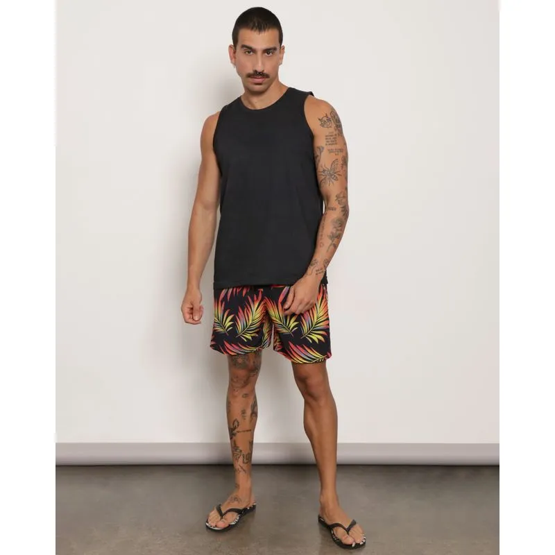 Bermuda Masculina Estampa Tropical Laranja M