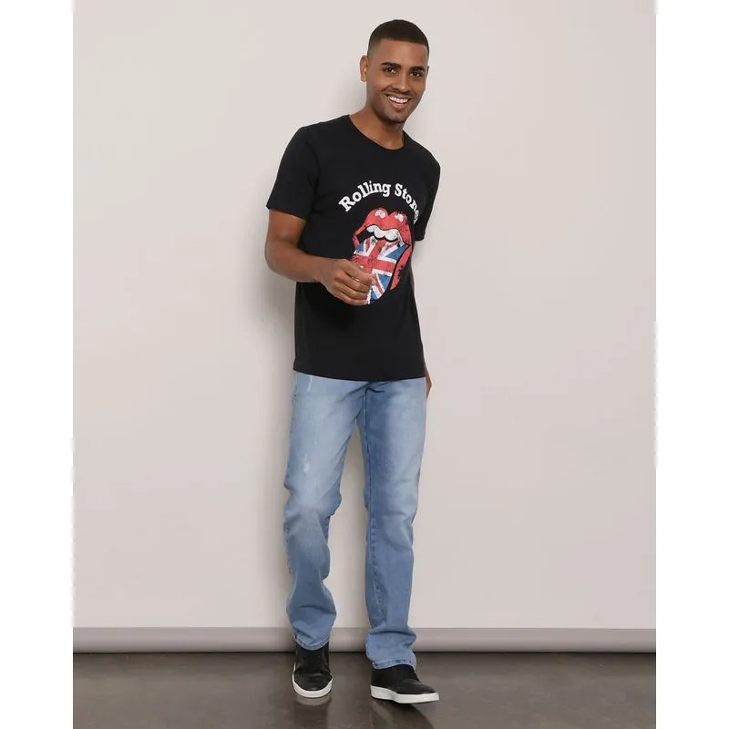 Calça Jeans Masculina Com Puídos Azul 44
