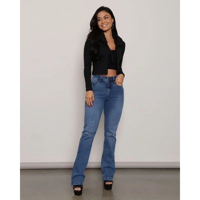 Calça Jeans Feminina Flare Azul 42