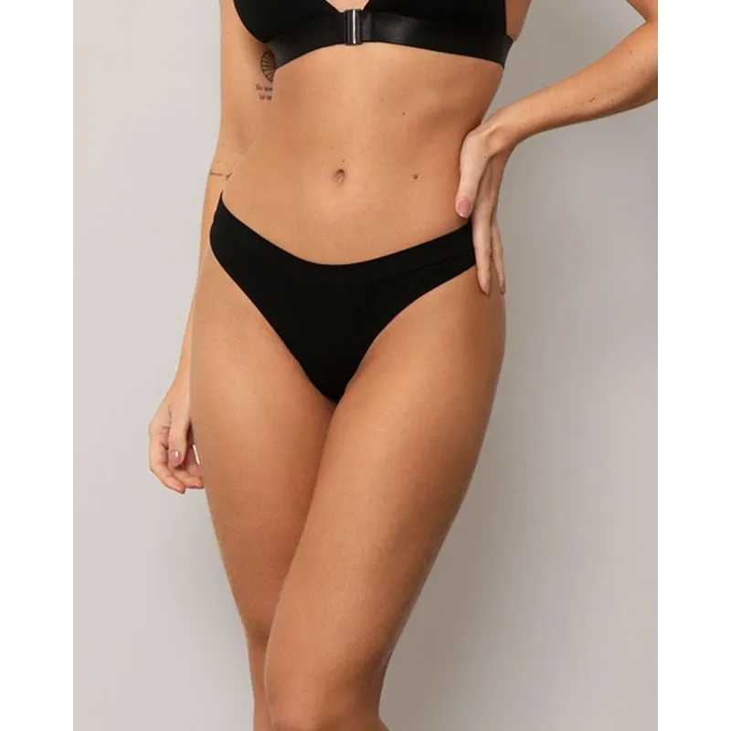Calcinha Feminina Zee Rucci Sem Costura Fio Dental Preta GG