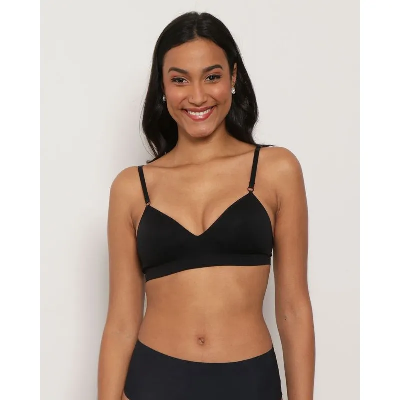 Sutiã Feminino Zee Rucci Com Bojo sem Costura Preto 42