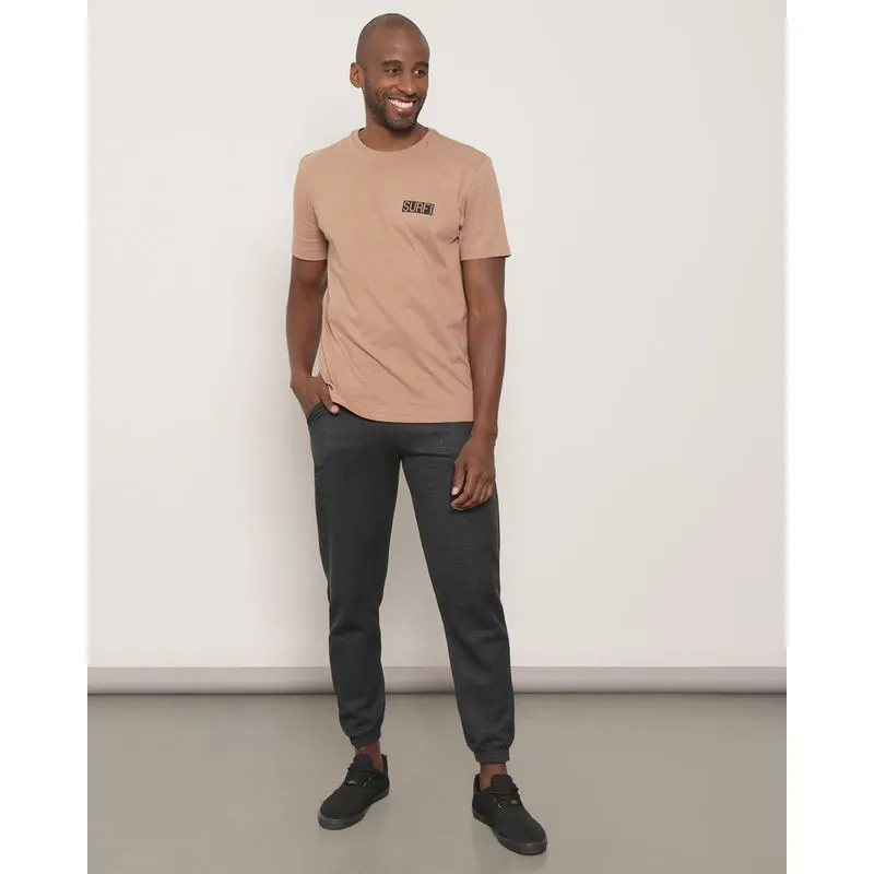 Calça Moletom Masculina Jogger Com Bolso Mescla Preta M