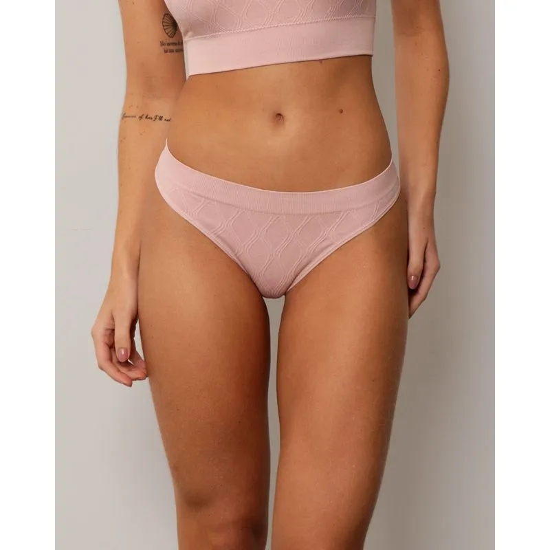 Calcinha Feminina Zee Rucci Sem Costura Texturizada Rosa GG
