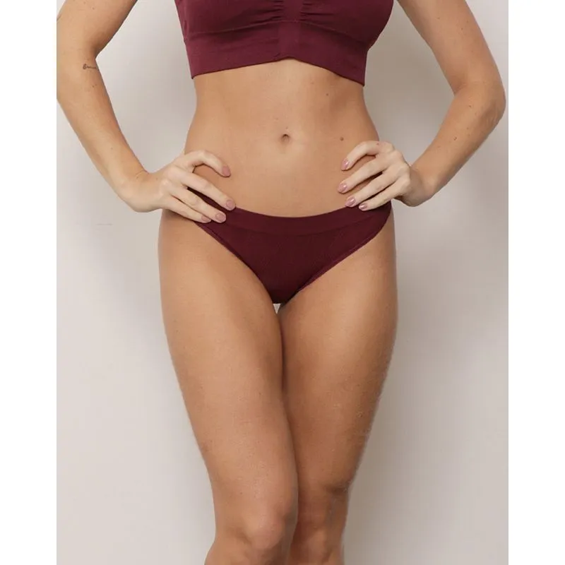 Calcinha Feminina Zee Rucci Sem Costura Texturizada Vinho GG
