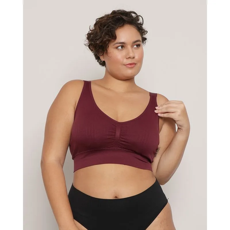 Sutiã Plus Size Feminino Top Zee Rucci Jacquard Vinho G2