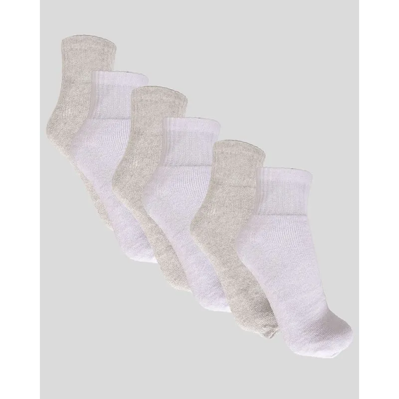 Kit 6 Pares Meia Masculina Cano Curto Fitter Cinza E Branca 39 A 43